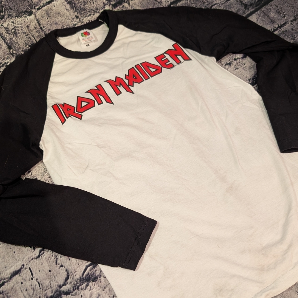 Iron Maiden Black and White Baseball Shirt